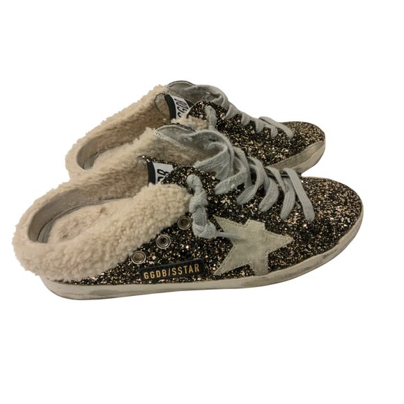 Golden Goose Glitter Sherpa Lined Sneakers - Picture 1 of 7